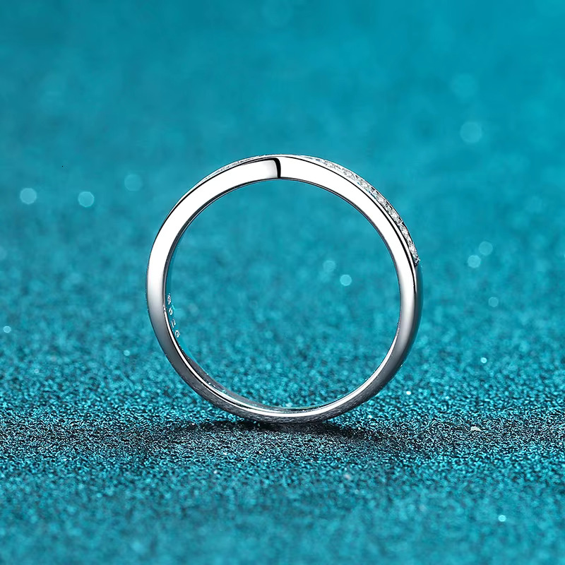 Pure silver jewelry Moissanite engagement women's wedding ring