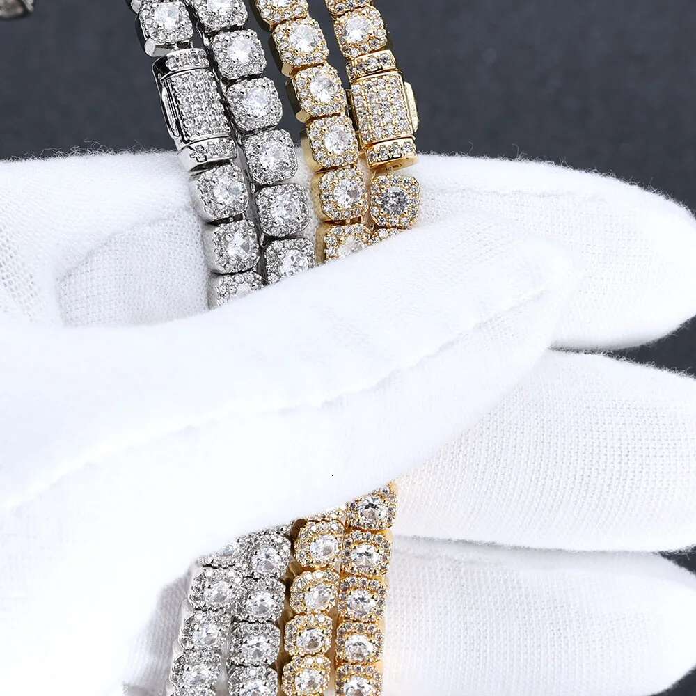 Hip Hop Jewelry 5mm Female Iced Tennis Chain Choker Bg Zircon Cluster Dia Necklace for Women Christmas Day Gift