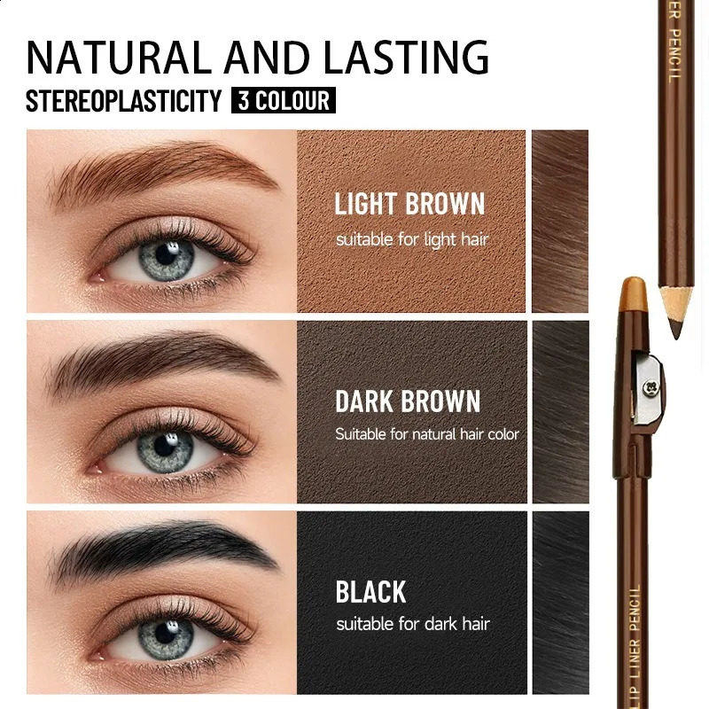 12PC Eyebrow Pencil Longlasting Wooden Hard core Ultra fine Eyebrow Pencil Makeup Wholesale Pen With Sharpener est 250222