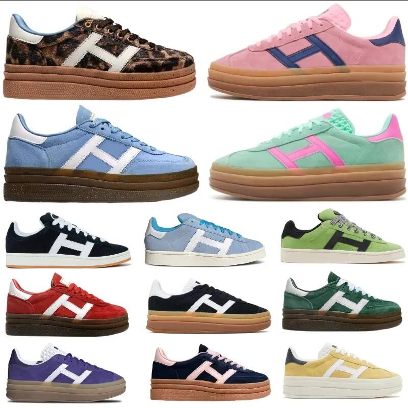 Designer women's shoes T shoes leather stripes men's and women's sports board shoes lovers strawberry bear pink German training shoes