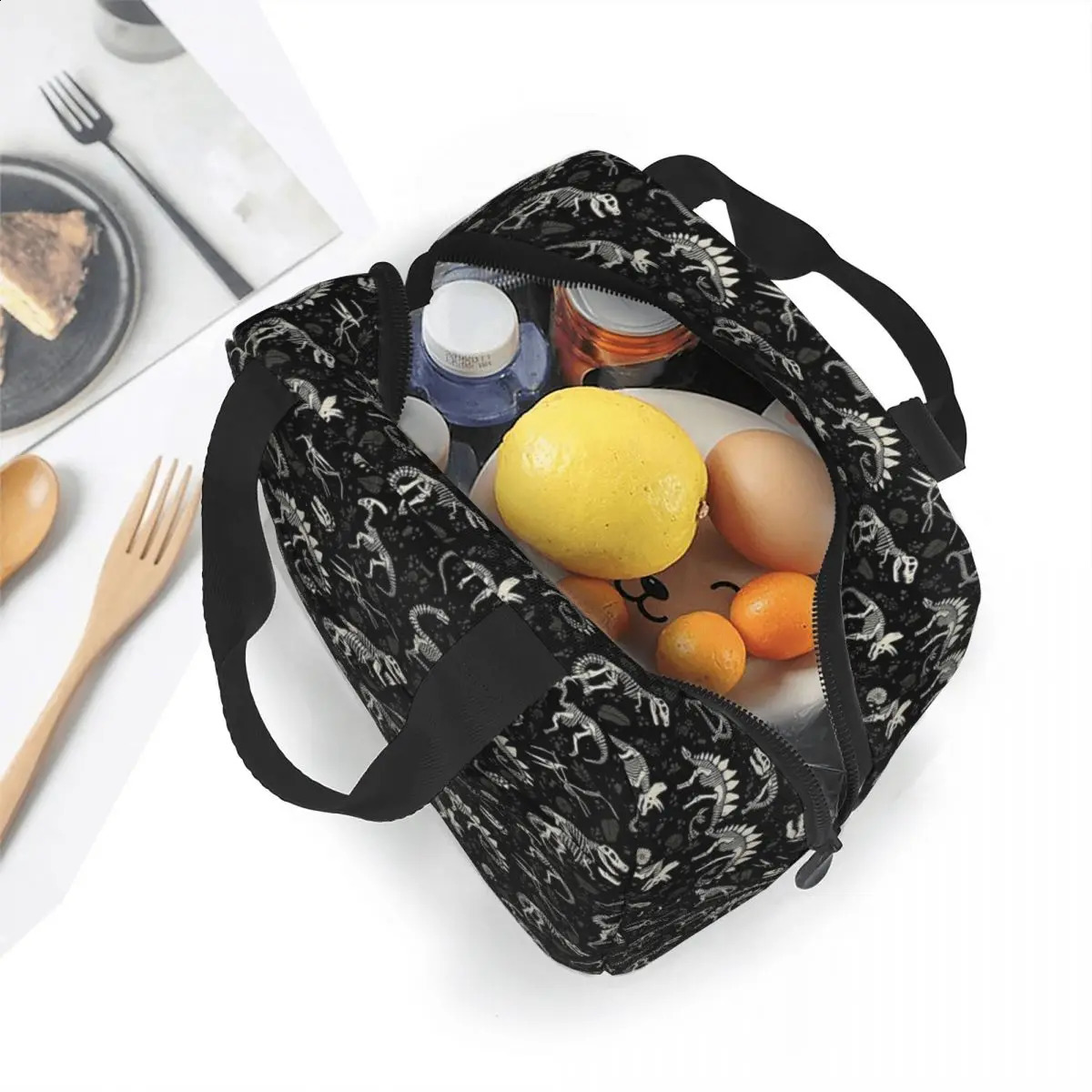 Excavated Fossils Rex Dinosaur Insulated Lunch Bag Thermal Bag Meal Container Large Tote Lunch Box Men Women School Outdoor 250228