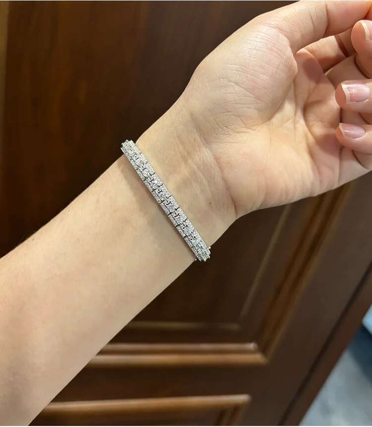TBCYD 3mm Full Moissanite Sier For Women Men Tennis Bracelet Plated GRA Certificate Engagement Jewelry