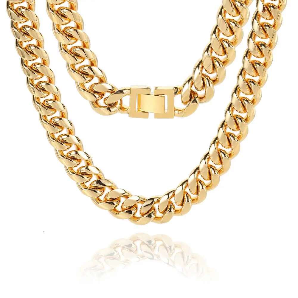PVD Plated Jewelry Stainless Steel Men 6/8/10/12/14/16mm Trendy Cuban k Chain Necklace High Polished
