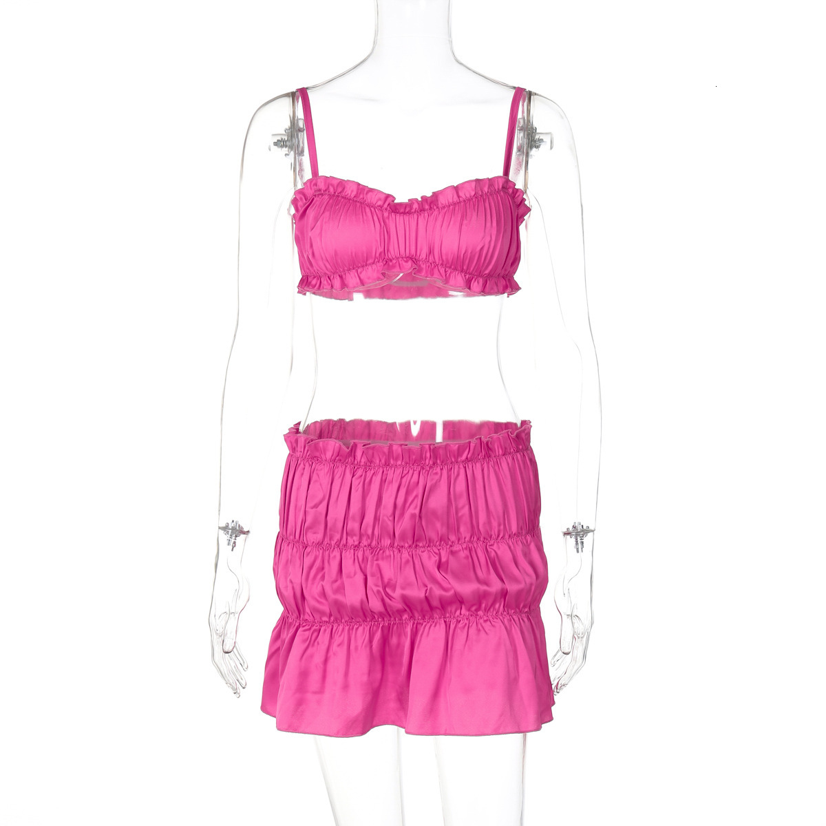 Hot Selling Women's Clothing New4 Summer New Product Fashionable And Sexy Strapless Small Suspender Pleated Skirt Set