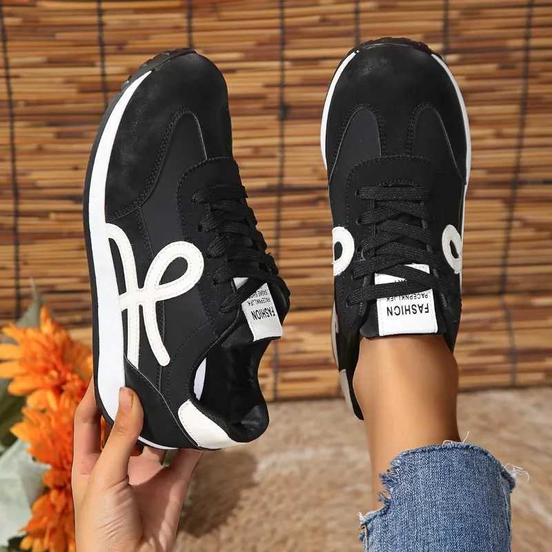 2024 New Trend Round Deep Mouth Walking Shoes Light Versatile Breathable Cross Lace Casual Sports Shoes Zapatos De Mujer Z250411