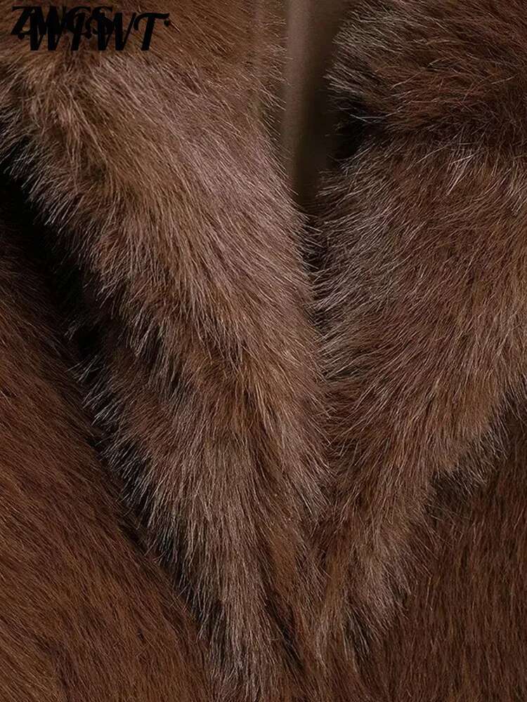 Vintage Red Fur Coats Women Solid Lapel Long Sleeve Thicken Warm Jacket 2024 Autumn Winter New Female Chic Loose Outwear