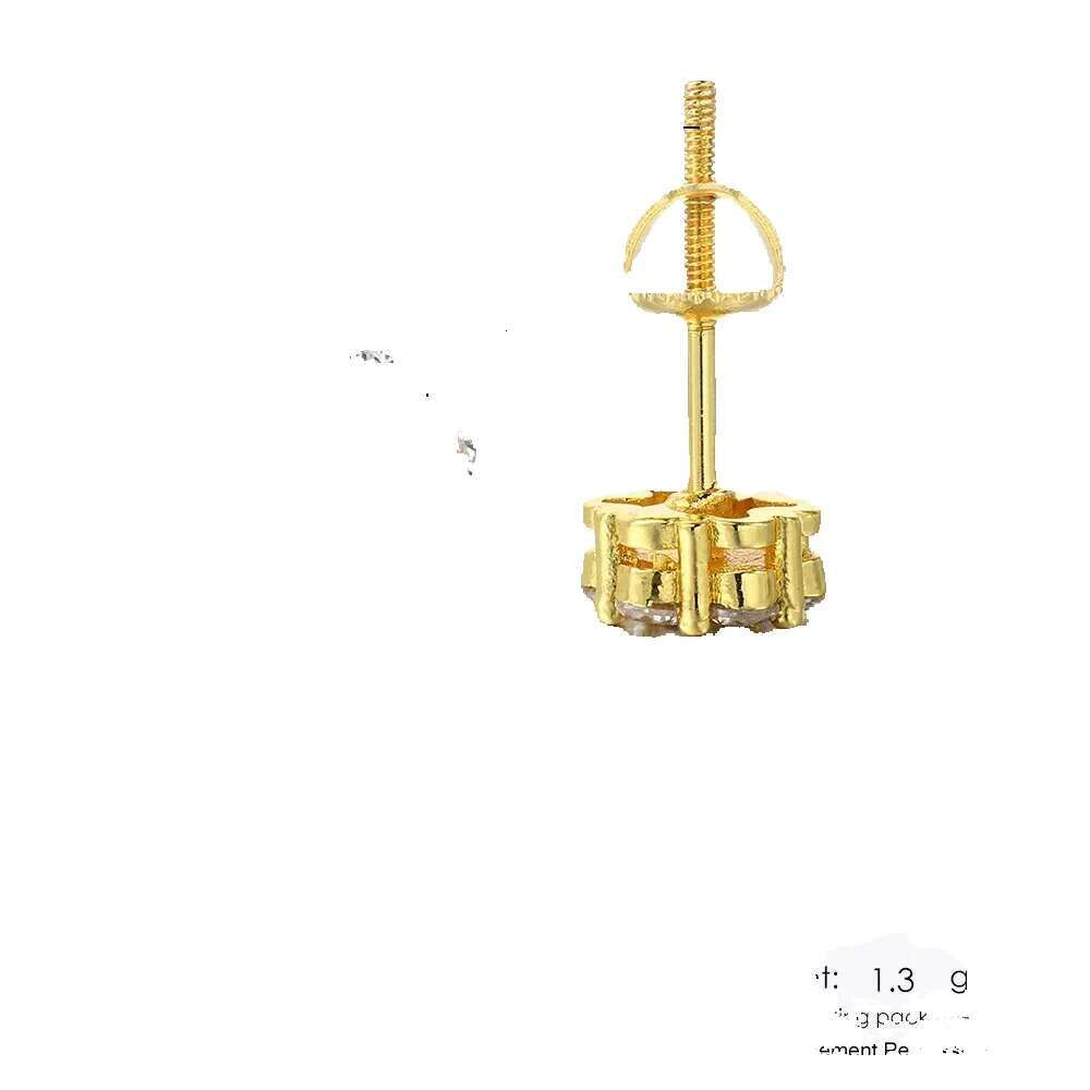 wer Iced Out CZ Earrings Gold Color Screw Ear Stud For Women Men Cool Punk Hip Hop Jewelry Gifts Wholesale OHE175