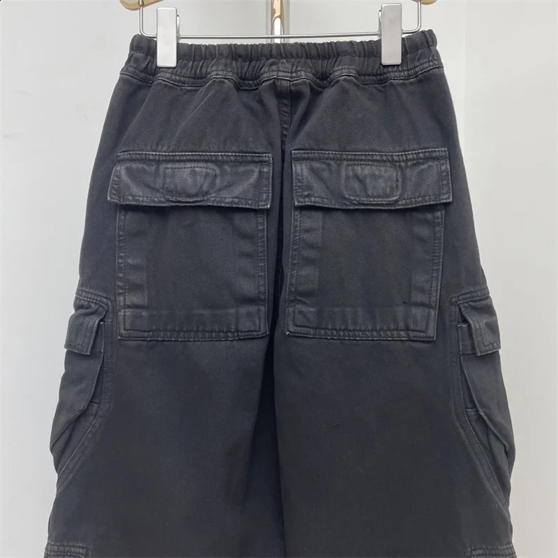 Womens jeans flame dyed multi pocket cargo pants for spring Womens pants Couple style loose cotton wide leg pants y2k 250224