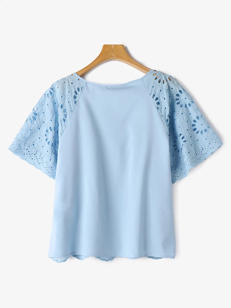 Fashion Lace Crochet Blouse Summer Women Tops ZANZEA Elegant Square Neck Short Sleeve Casual Work Shirt Bohemian Holiday Blouses 250228