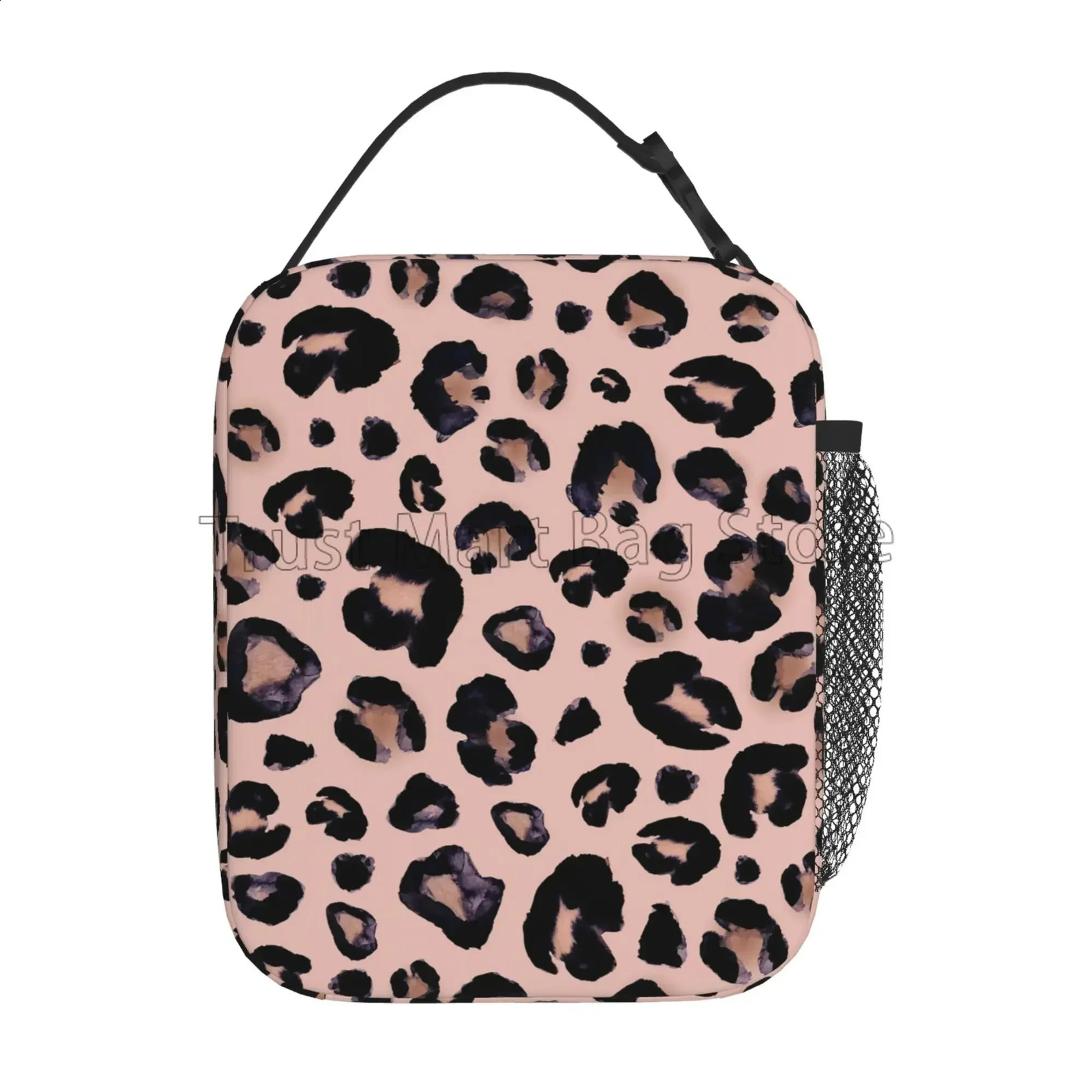 Leopard Print Lunch Bag Cheetah Pink Insulated Lunch Box Reusable Portable Cooler Bento Tote for Adults Work School Picnic 250228