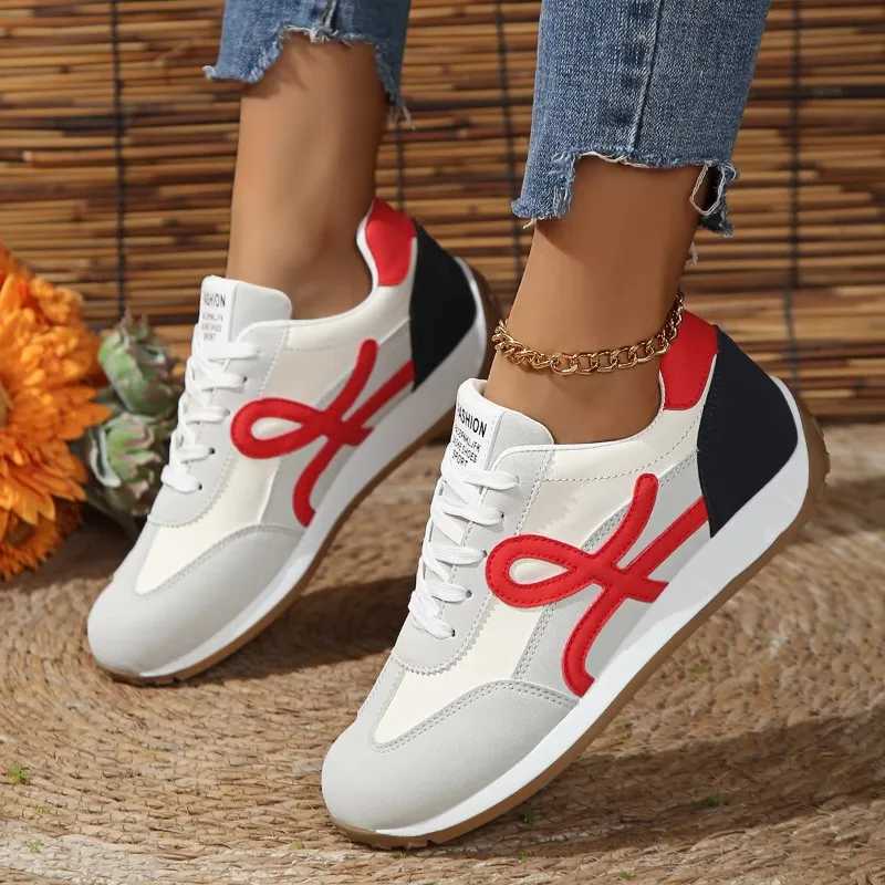 2024 New Trend Round Deep Mouth Walking Shoes Light Versatile Breathable Cross Lace Casual Sports Shoes Zapatos De Mujer Z250411