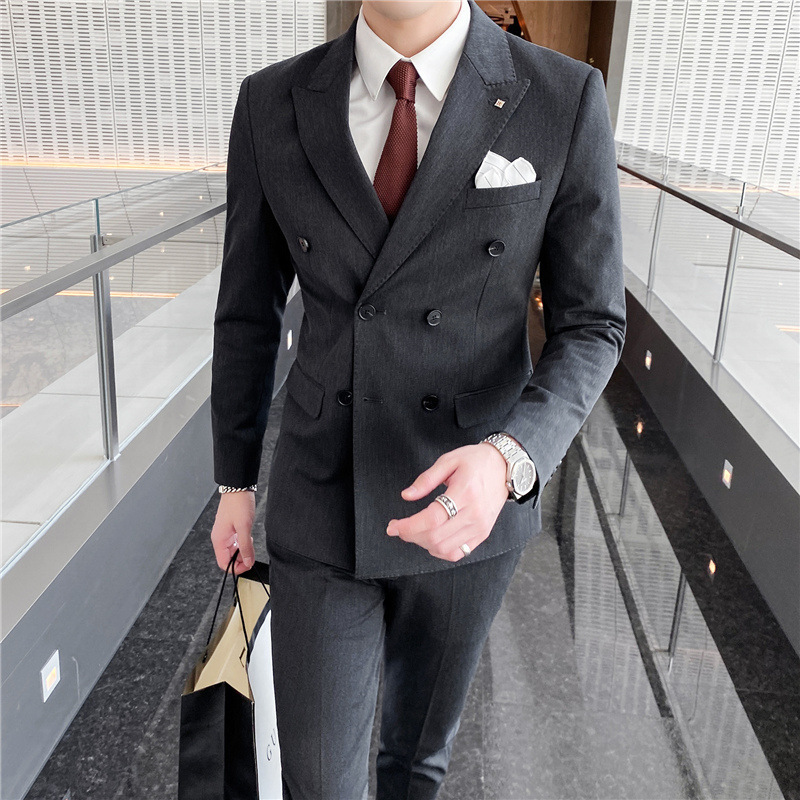 H637 Double-breasted men's three-piece business suit