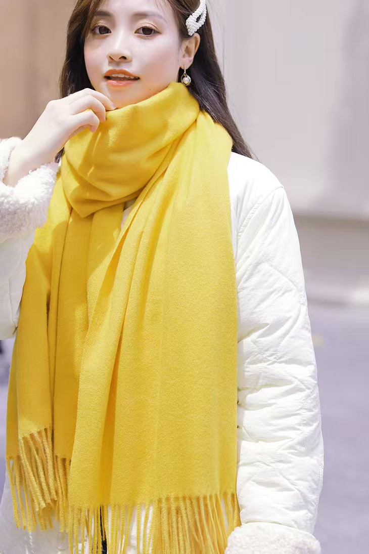 K028 Imitation cashmere scarf women autumn and winter solid color scarf versatile Korean style ladies shawl high-grade white scarf wholesale