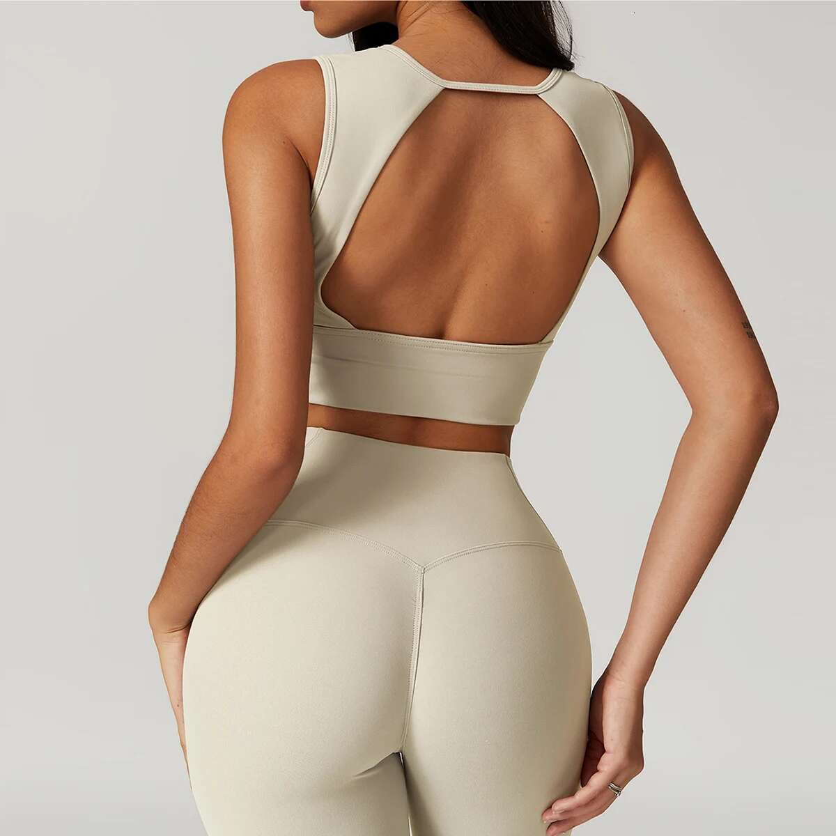Yoga 2 Piece Women Workout Bra Cropped Sexy Tight-Fitting Sports Set High Waist Gym Flares Legging Fiess Wear 8793