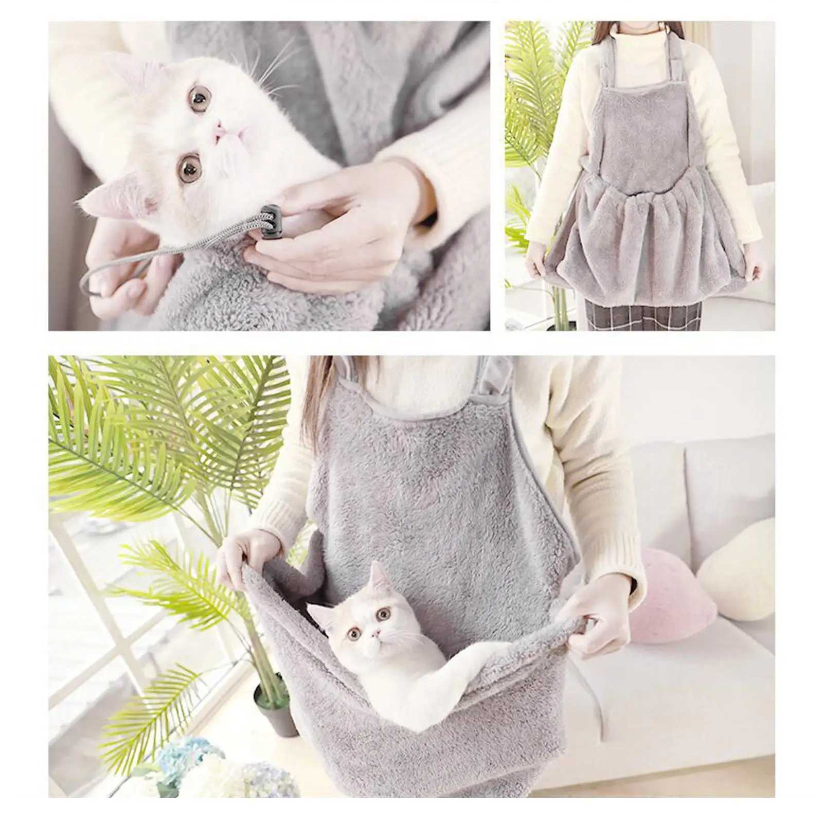 Pet Carrier Apron Front Shoulder Cozy Plush Pet Sleeping Chest with Pocket for Kitten Sleeping Bag Carry Holder Pet Accessories 250205