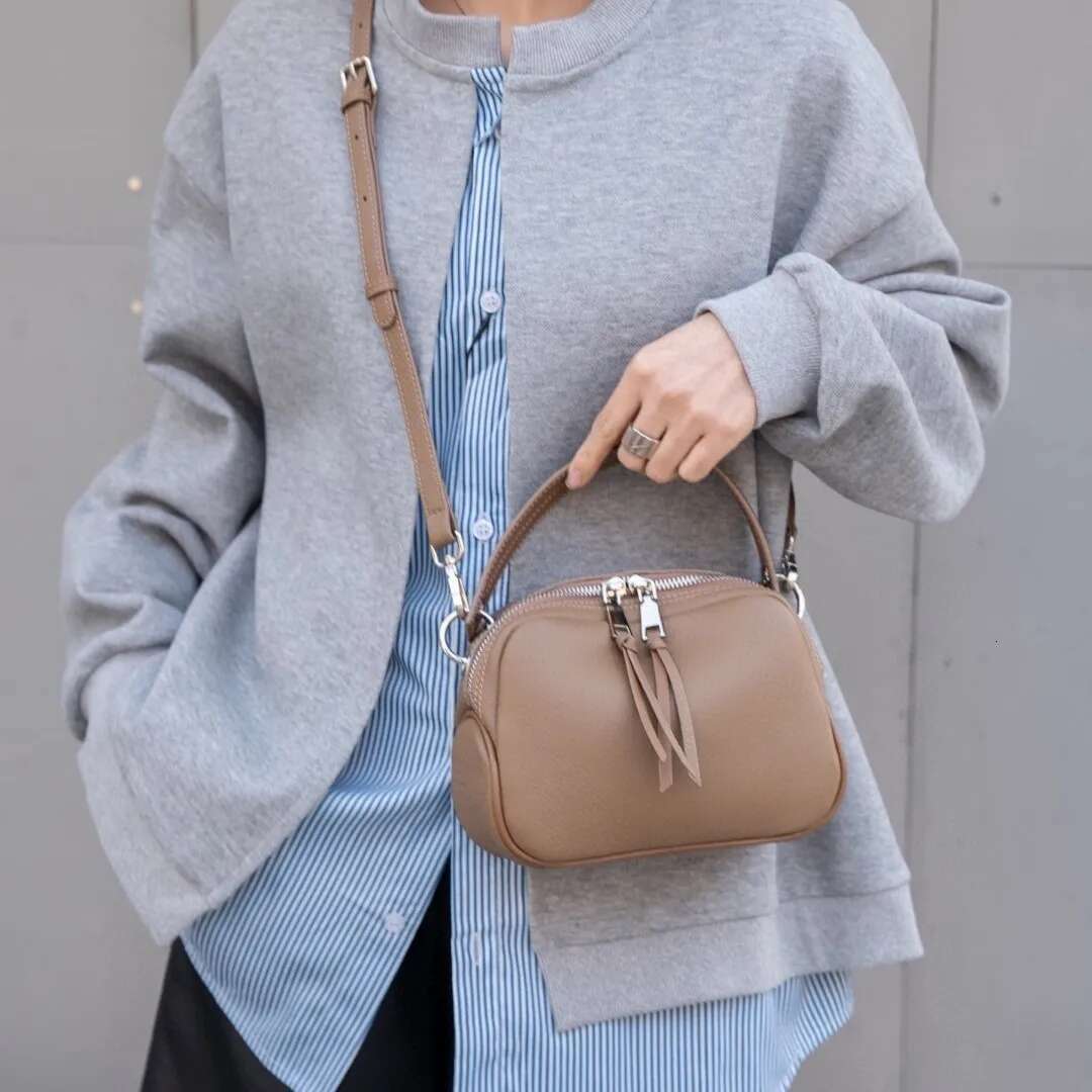 Genuine Leather Women's Small Square Bag Simple And Fashionable Top-level Cowhide Shoulder Bag Fashionable Women's Handbag