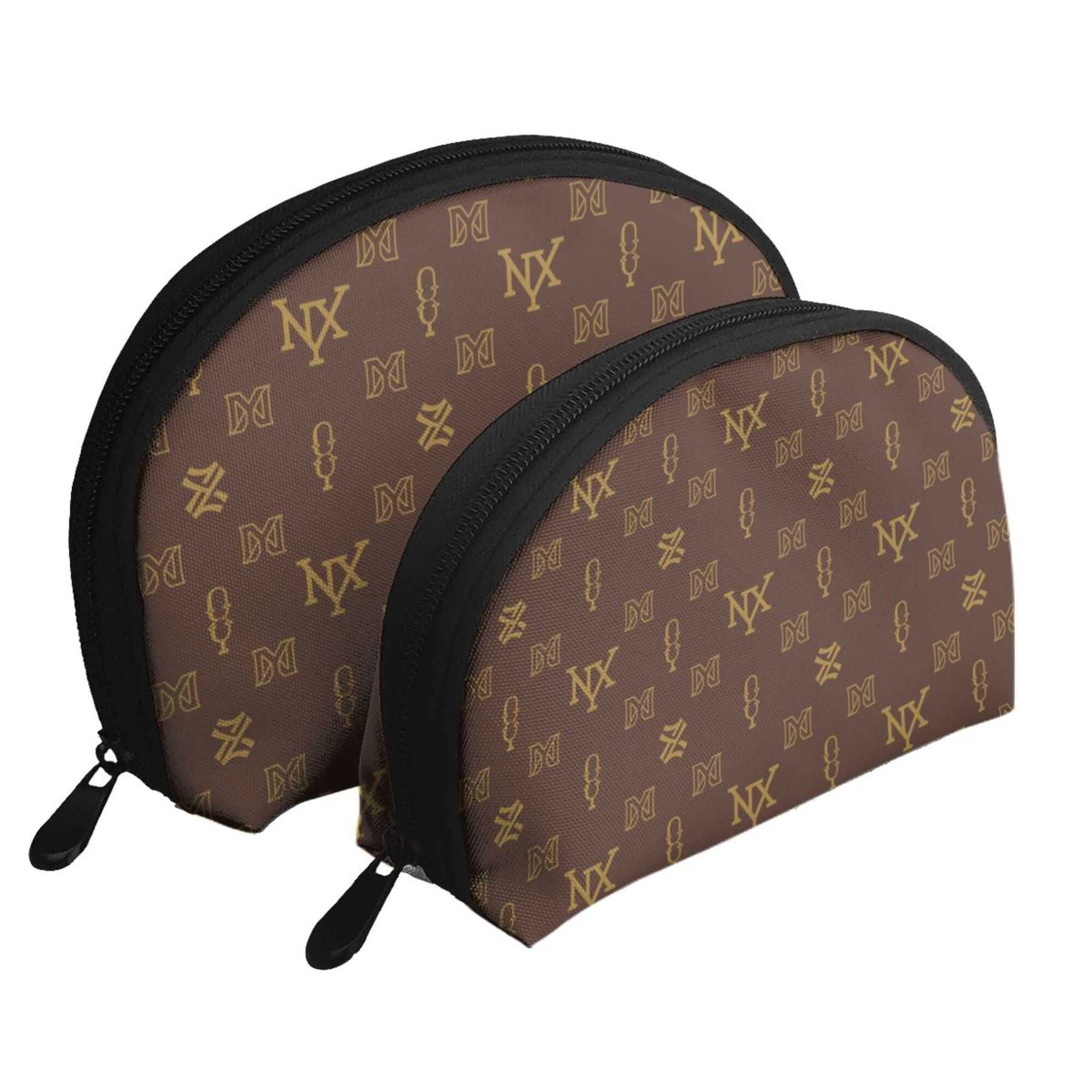 NXY Womens Designer MakeUp Bag Luxury Brown Cosmetic Bag Zipper Toiletry Bags Cases Ladies Fashion Cosmetic Pouch Make Up Box