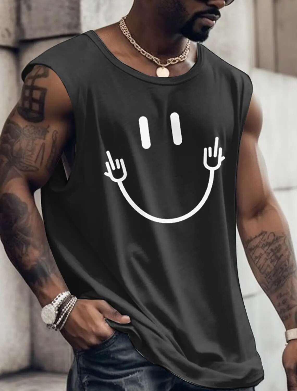 2025 New Summer Bo Fiess Vest Sports Top Sleeveless Clothing Fun Pattern Men's Designer Vest
