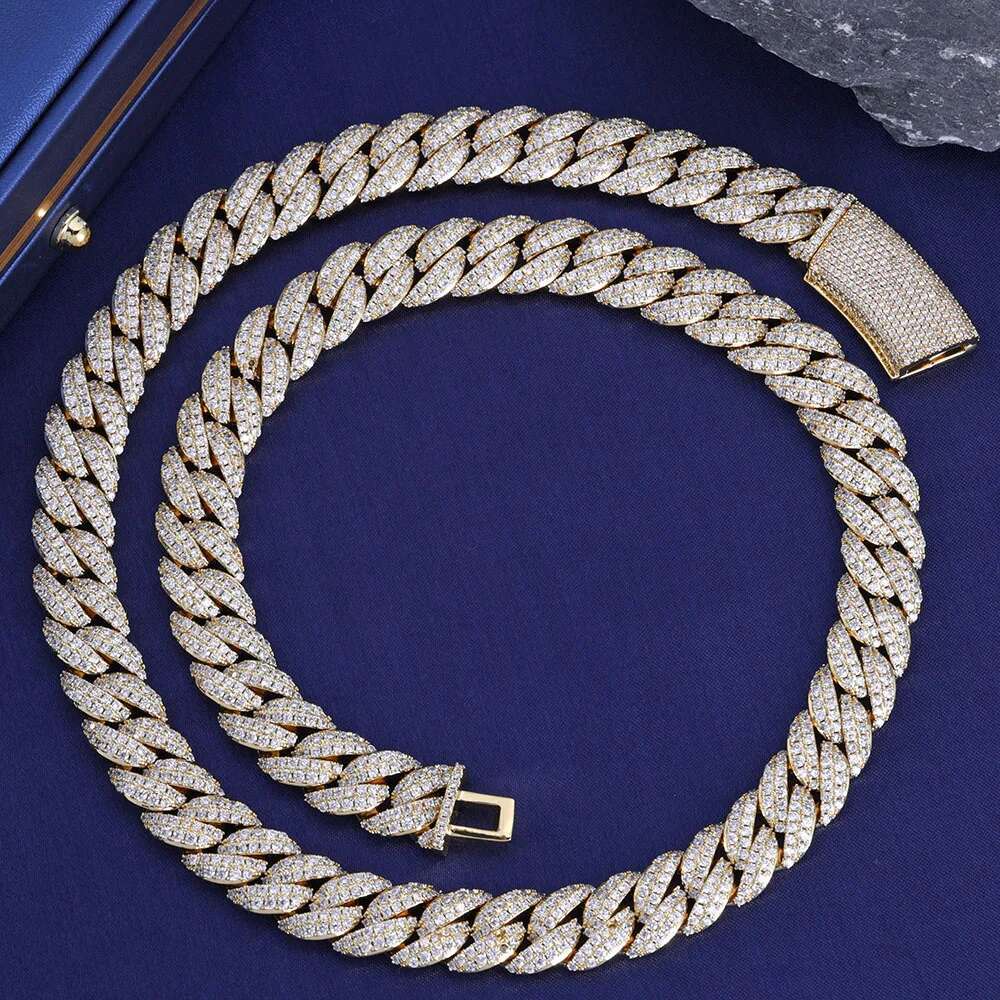 13mm k Necklaces Miami Cuban Chain for Man Women Iced Out Shiny Inlaid Zircon Hip Hop Jewelry