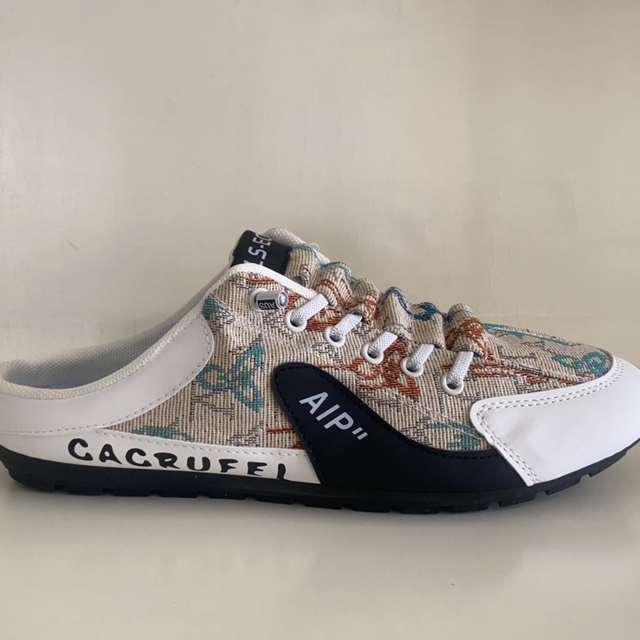 Baotou half support shoes men 2025 cross-border explosive cloth breathable heelless outdoor casual shoes a slip-on lazy shoes