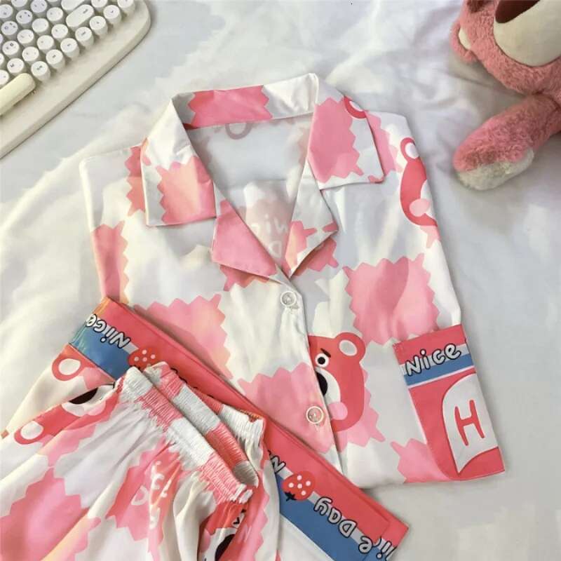 2025 New Printed Two Summer Dyeing Designer Fashion Home Clothes Women's Casual Shorts and Top Pajamas