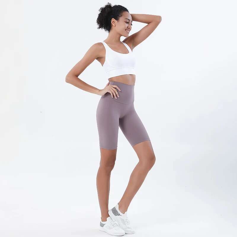 SOISOU Nylon Women's Gym Yoga Cycg Shorts High Waist Elastic Breathable No T E Fiess Womens Clothing 24 Colors