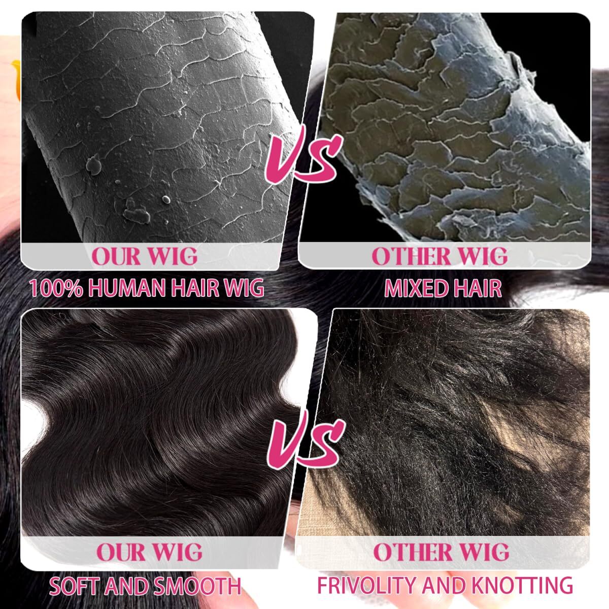 Smabuity 33.02 x 15.24 cm Body Wave Lace Front 180% Density Glueless Human Wig Strap Baby Hair 26 inches