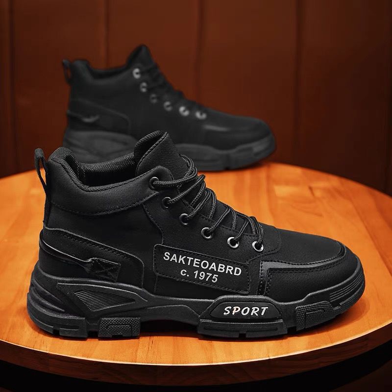 2025 Four Seasons Martin Korean Edition Men's Design Multi Functional Sports Shoes Outdoor Work Clothes Mid Cut Short Fashion Shoes Men's Bo
