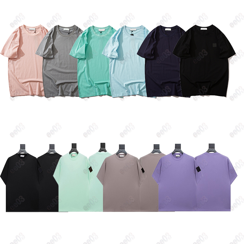 brand designer men's top stone desigenr t shirts Classic basic embroidered badge loose cotton small round neck island t shirt
