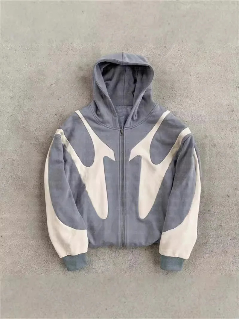 Mexico Retro Letter Printed Devil Pattern Hoodie Y2k Harajuku Casual Couple Zipper Hoodies Sweatshirt Fashion Street Clothing 250225