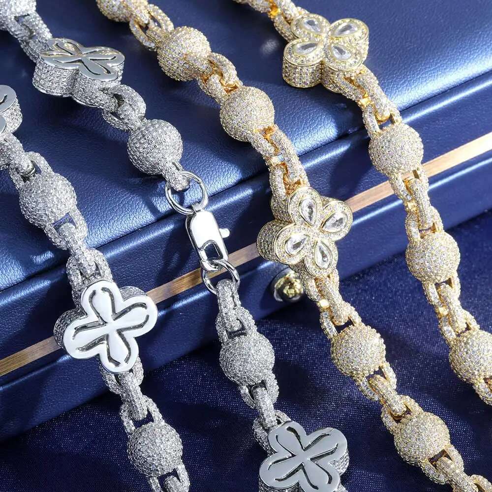 Personality Fashion New Design Round Ball Bead Men's Fine Jewelry Iced wer Cuban k Chains Necklace For Gift