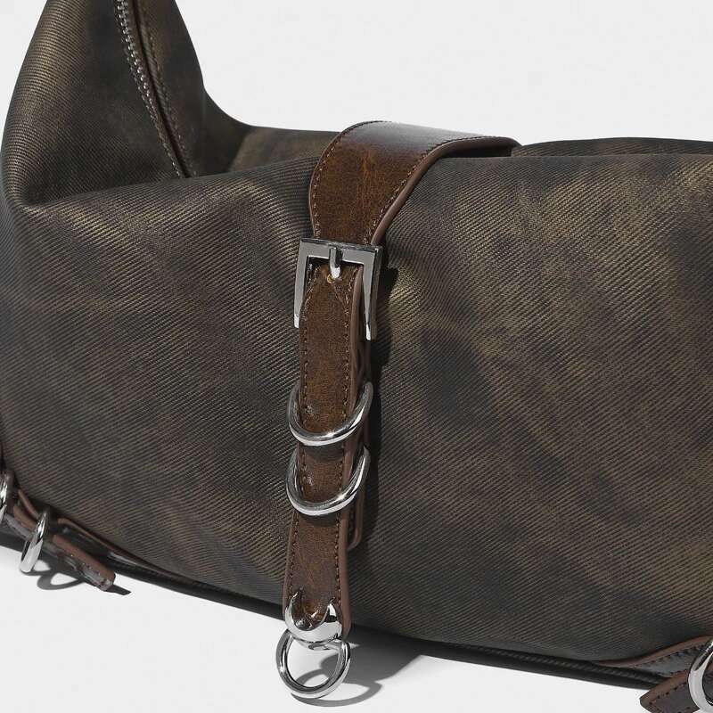 Vintage Bags For Womens Designer Handbags And Purses New In PU Belt Buckle Decoration Medium Underarm Shoulder