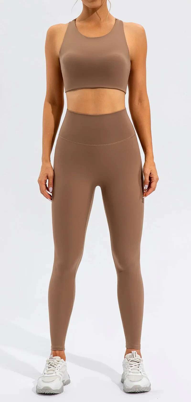 High Waist Slim Running Sports Beauty Back, Fiess Set, Tight Nude, Fashionable Slng Shoulder