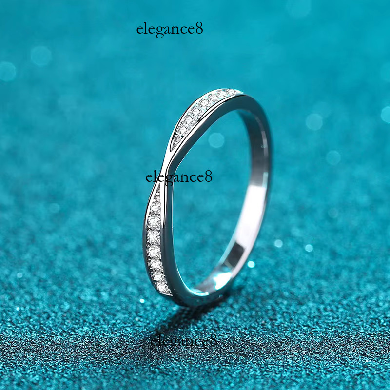 Pure silver jewelry Moissanite engagement women's wedding ring