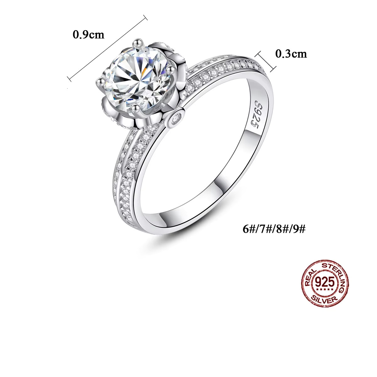 Romantic pyroxene ring, zircon sterg sier engagement and wedding ring