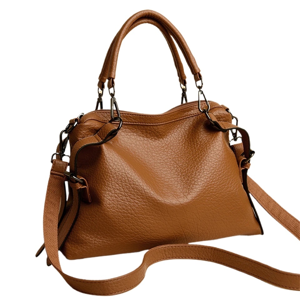 Vintage Famous Brand Soft Leather Handbag Large Capacity Tote Bag Women's Shoulder Crossbody Bags