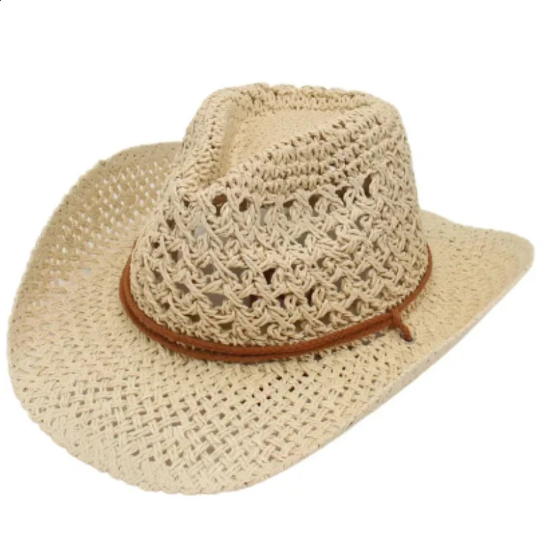 Vintage Western Cowboy Sun Hats Men Women Straw-Hat Outdoor Travel Ethnic Style Gift UV Protection Cap Chapeau Beach Caps 250227