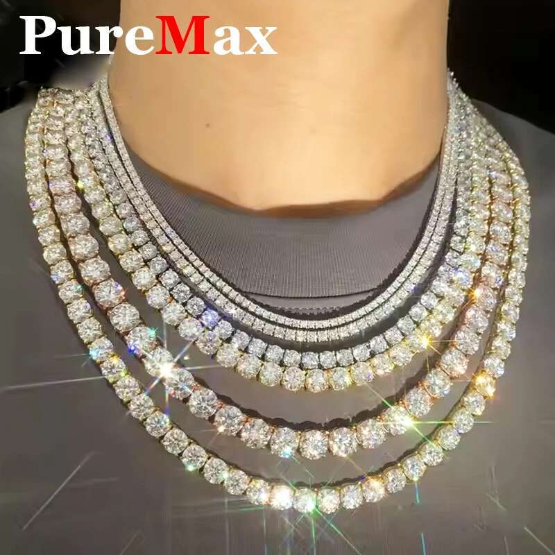 Consummate Moissanite Chain for Women Man Gold Plated Sterg Sier Jewelry Hip hopTennis Bracelet