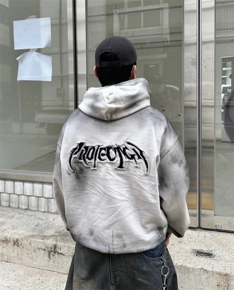 High Quality Project G/R American Vintage High Street Vibe Style Loose Tie Dyed Zipper Hoodie Coat Trendy Mens Street Hip Hop 250226