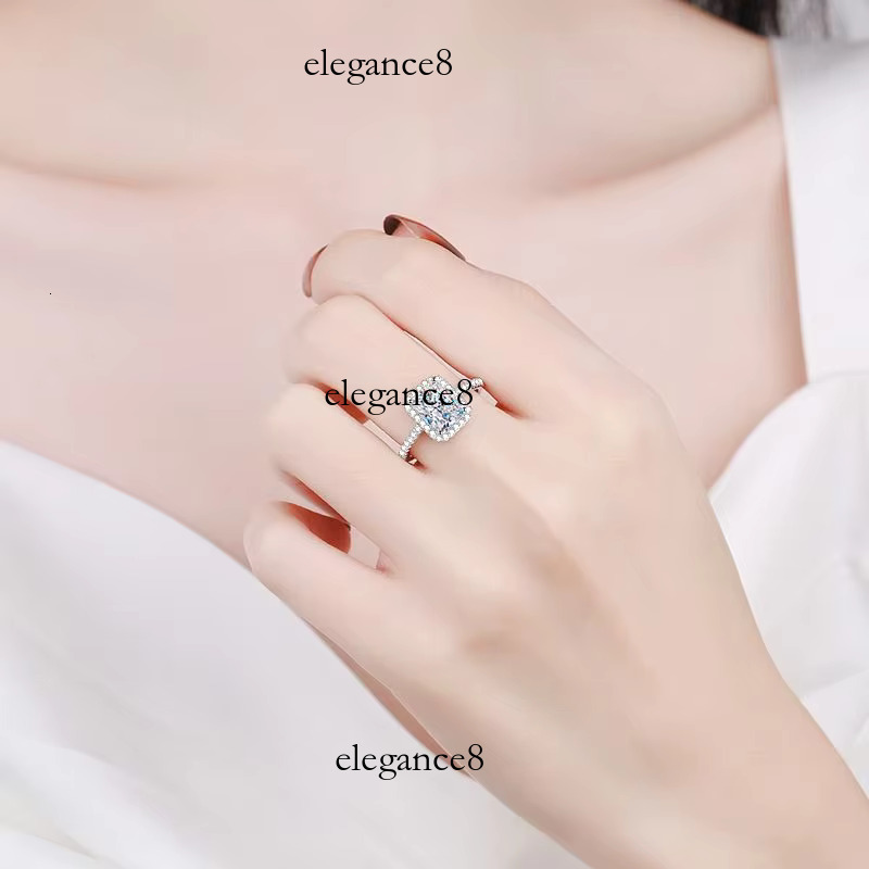 1.0ct 2.0ct radiation/emerald cut wedding engagement women's silica ring, pure sier