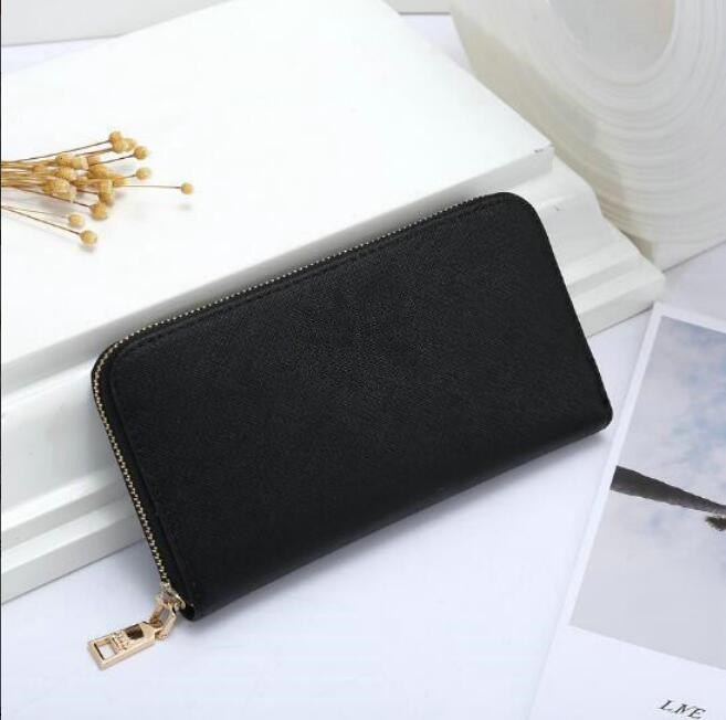 Fashion Women Clutch Credit Card Wallet Pu Leather Single Zipper Wallets Lady Ladies Long Classical Coin purse no box