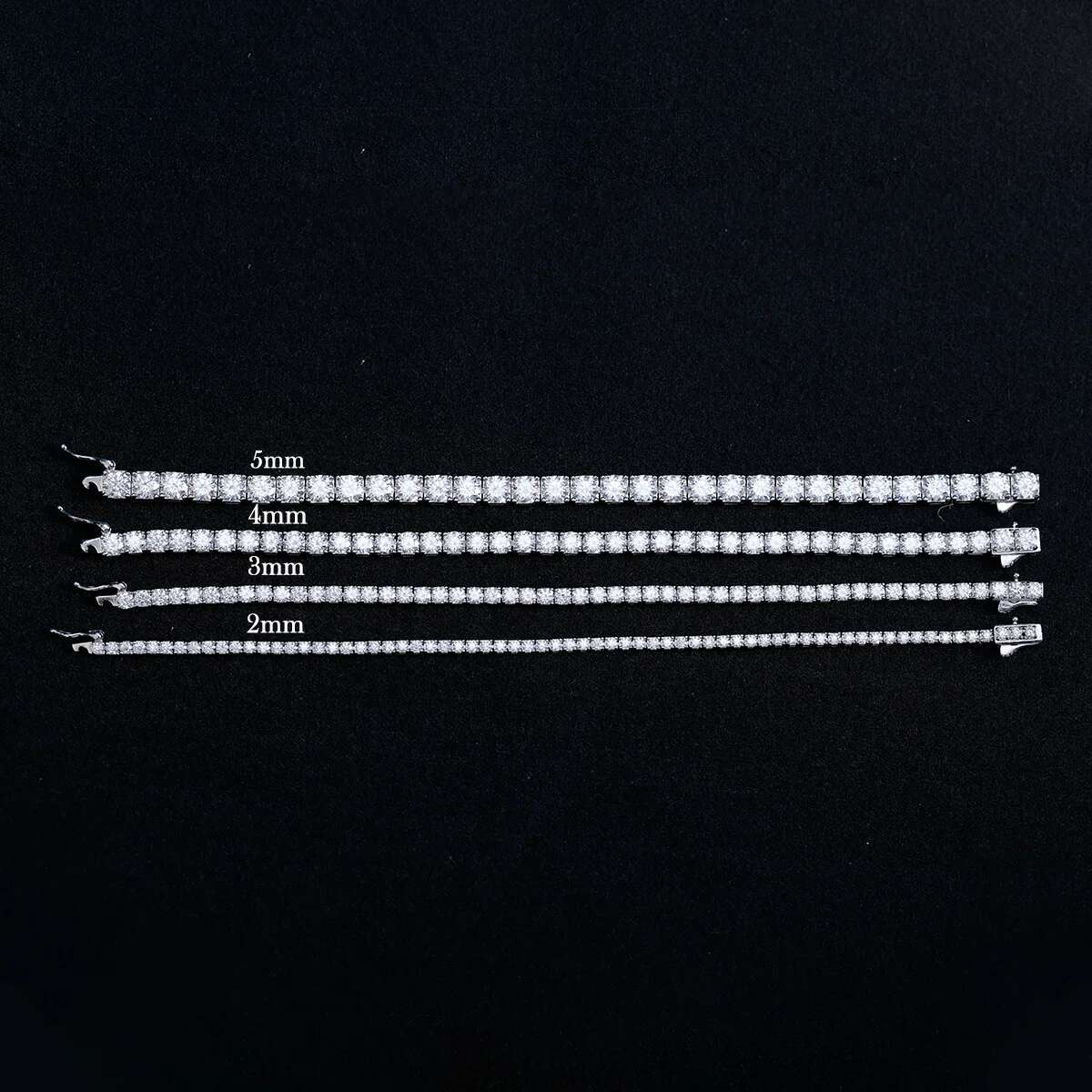 S Moissanite Tennis Bracelet, Multiple Sizes, 2mm/3mm/4mm/5mm, Classic Design