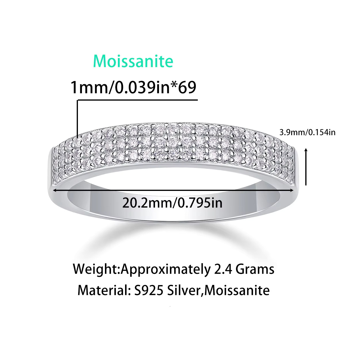 High quality Moissanite for women, urious, fashionable, romantic, pure sier ring