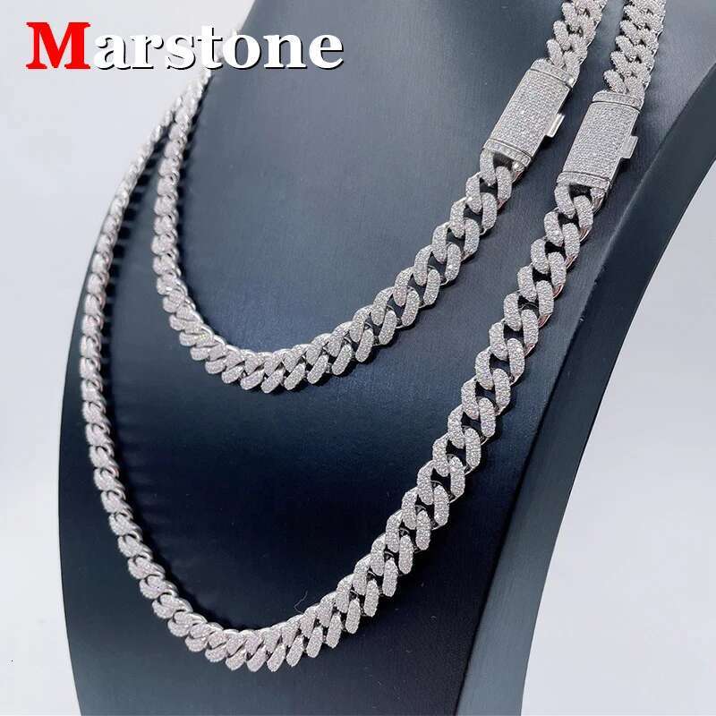 10mm Moissanite Necklace For Women Original S Sterg Sier Men Dia Cuban Chain Pendant Fashion