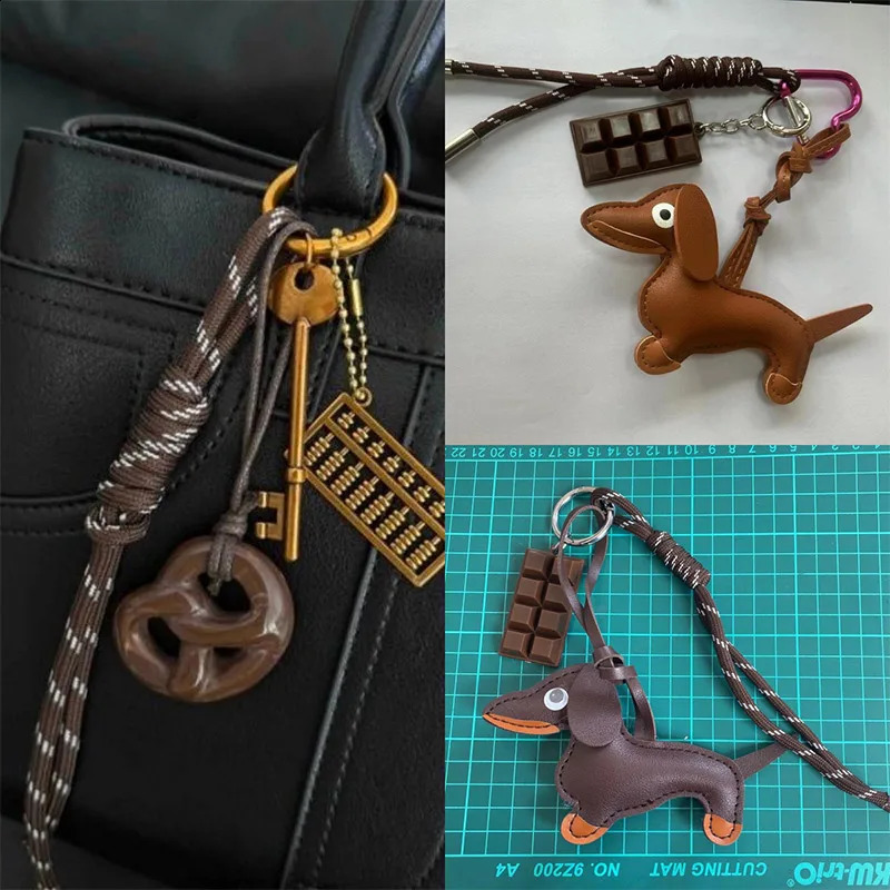 25 Style Food Theme Bread Chocolate Bag CharmCar Keyring Hanging PendantSausage Dog Handbag Schoolbag Decoration Accessories 250224