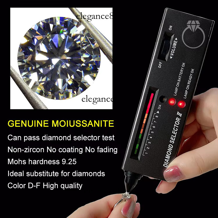 Classic Sterg Sier Mens Rings Jewellery Round Shape Moissanite Dia Wedding Ring