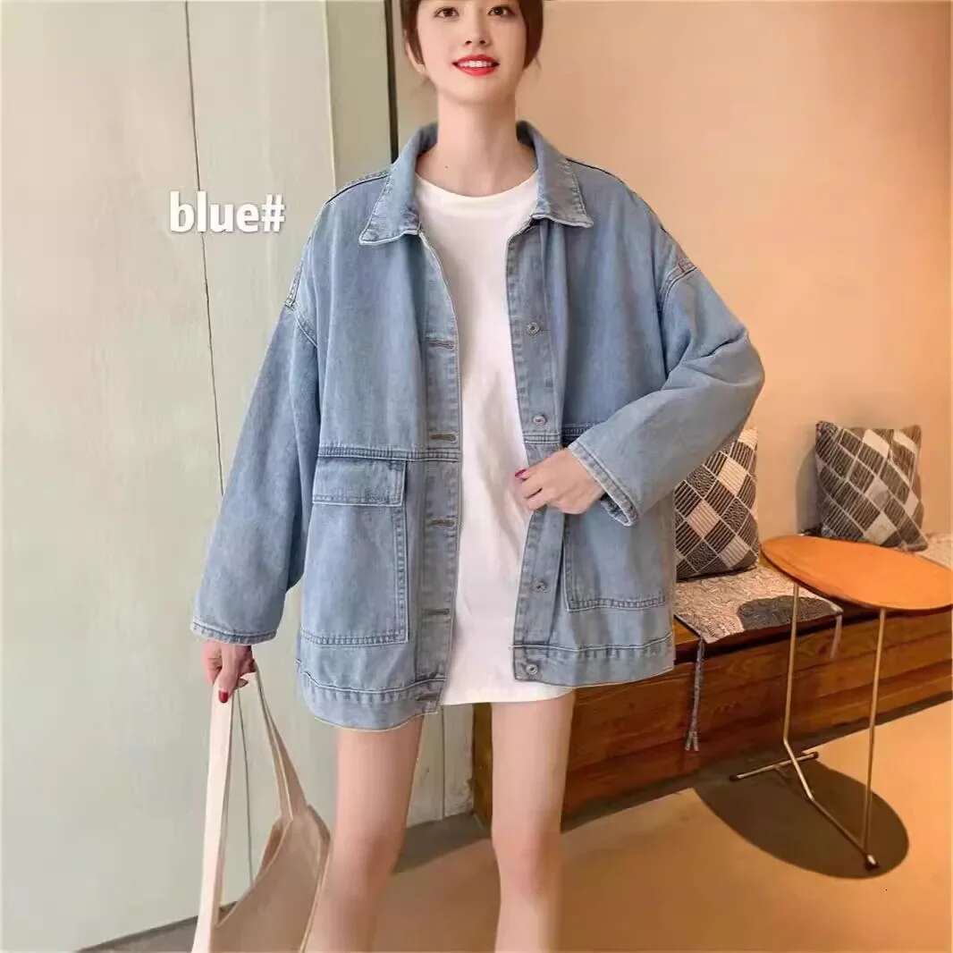 2021 New Style Korean Loose Fit Slimming Denim Jacket Long Sleeve For Women Fashionable French Top Trendy Versatile