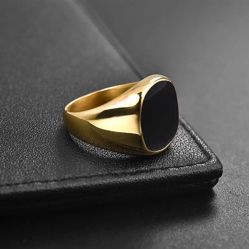 High Quality Stainless Steel Ring Punk Rock Signet Ring For Men Fashion Jewelry Wedding Gift Wholesale Drop 250227