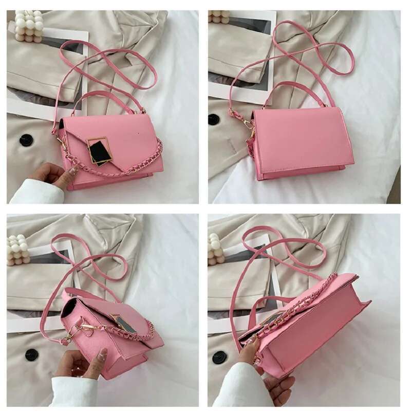 New Fashion Square Shoulder Bag With Chain Handle Handbag And Wallet Designer Solid Color Pu Crossbody Bag