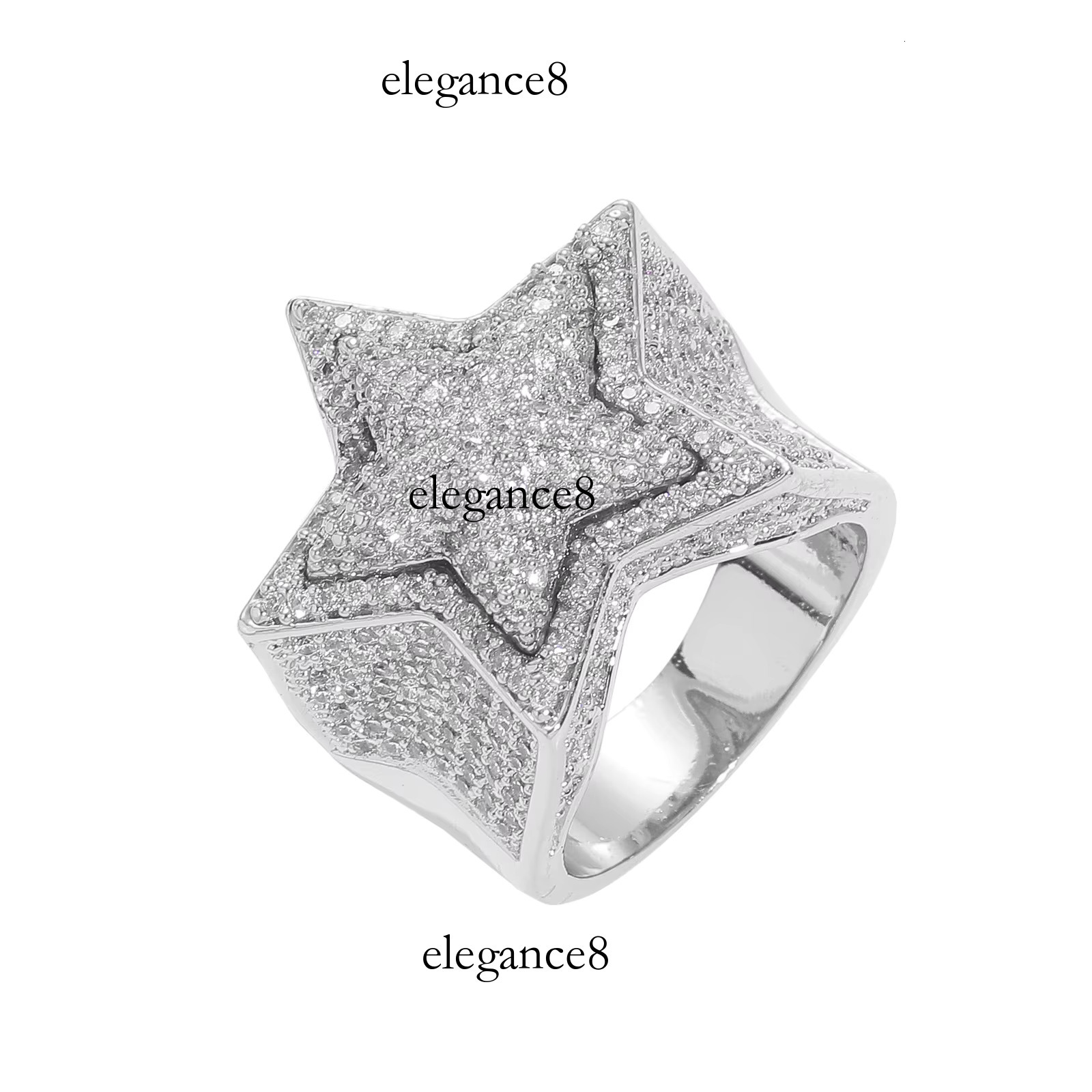 Bass star ring pure sier hip-hop couple engagement VVS pyroxene passed the tester
